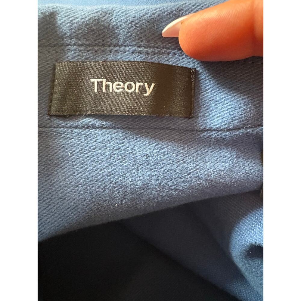 Theory Shrunken Jean Jacket Blue Moleskin Twill Size P/XS - Picture 6 of 9